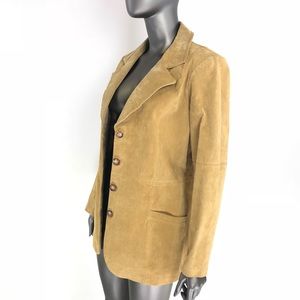 Chico’s Leather Jacket Size 2 Tan Lined